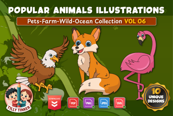 Download Popular Animals Illustration Vol 06 - Animal Collection