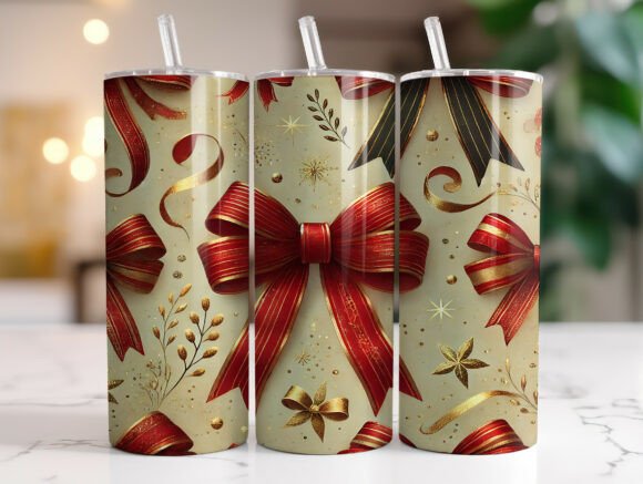 Download Elegant Holiday Ribbon 20oz Tumbler Wrap - Holiday ribbon Collection