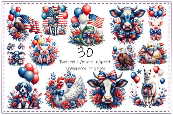 Download Patriotic Animal Clipart Bundle - Animal Collection