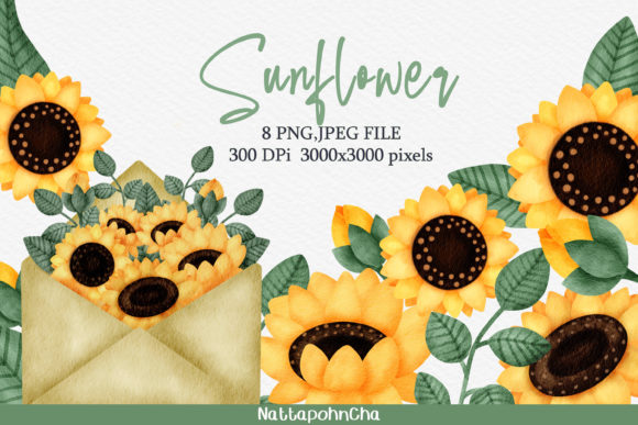 Download WATERCOLOR SUNFLOWER CLIPART SET - Premium Resources