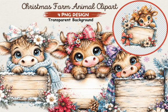 Download Christmas Farm Animal Clipart PNG - Animal Collection