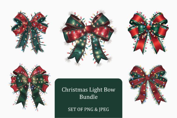 Download Festive Lighted Christmas Ribbon Set - Festive Collection