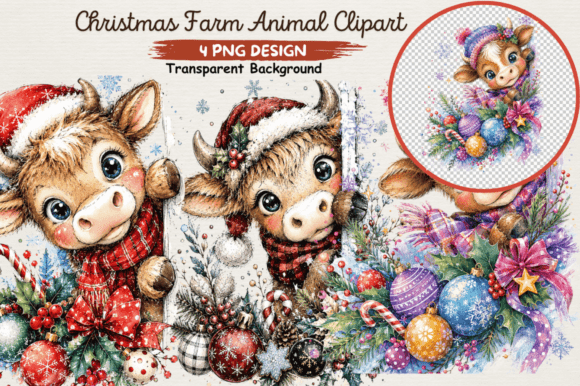 Download Christmas Farm Animal Clipart PNG - Animal Collection