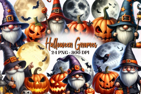 Download Halloween Gnome Watercolor Clipart - Gnome watercolor Collection