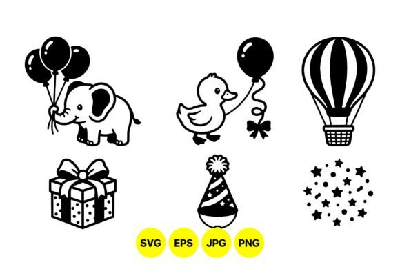 Download Cute Animal Party Clipart Set - Animal Collection