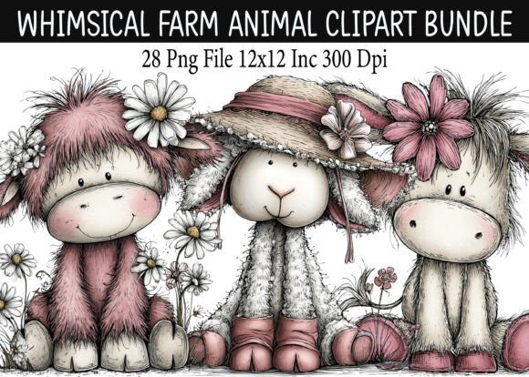 Download Whimsical Farm Animal Clipart Bundle - Animal Collection