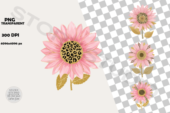 Download Pink Leopard Sunflower Clipart Set - Premium Resources
