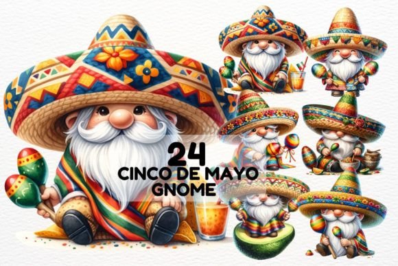 Download Cinco De Mayo Gnome Watercolor Clipart - Gnome watercolor Collection