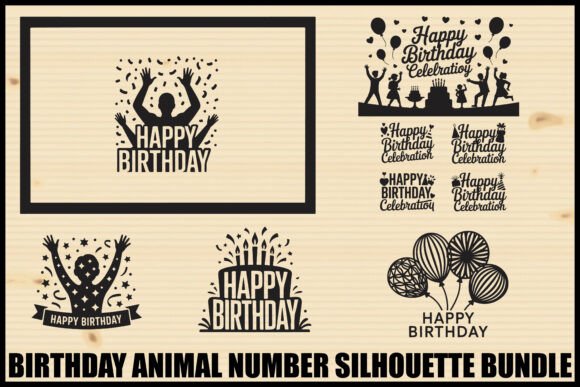 Download Birthday Animal Number Silhouette Bundle - Animal Collection