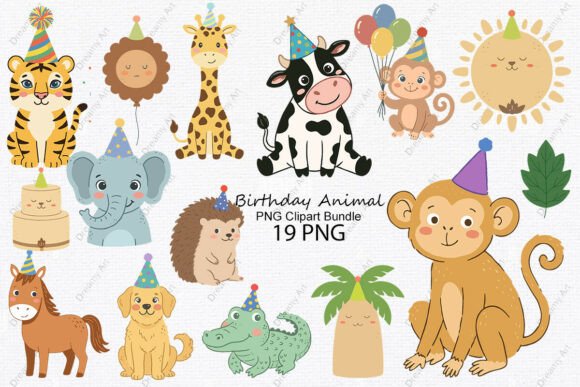 Download Birthday Animal PNG Clipart Bundle - Animal Collection