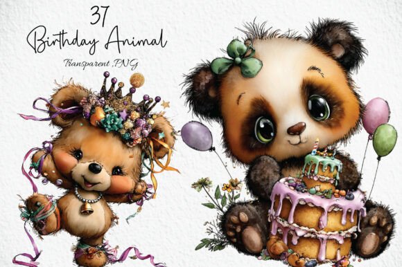 Download Whimsical Birthday Animal Clipart - Animal Collection