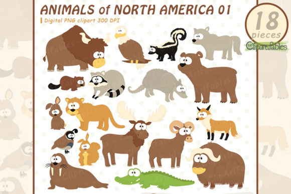 Download Cute Animals, USA Wildlife Clipart - Animal Collection