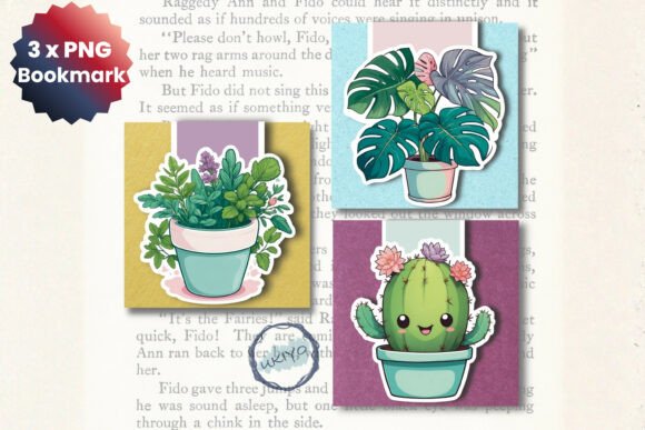 Download Cute Plant Magnetic Bookmark Set PNG - Set png Collection