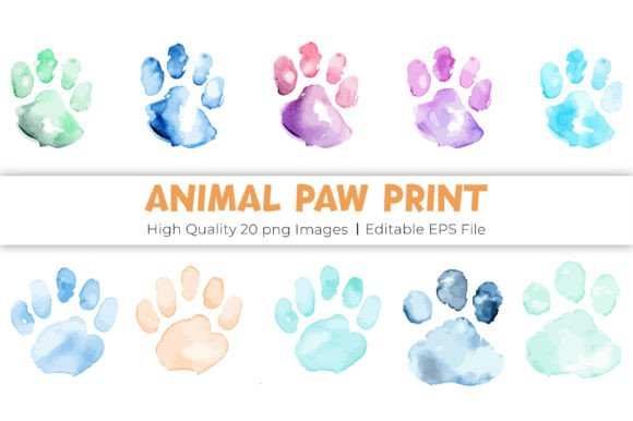 Download Watercolor Animal Paw Print - Animal Collection