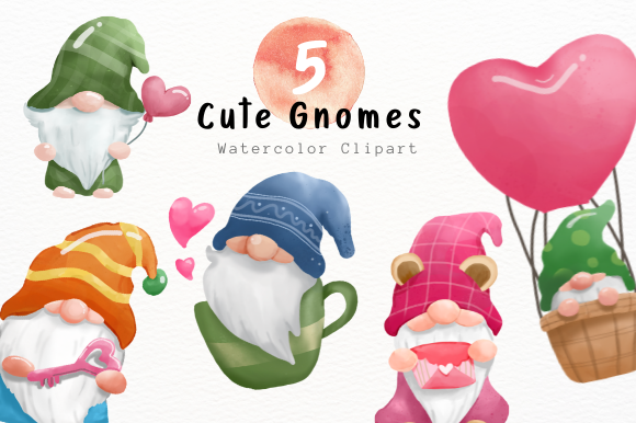 Download Cute Gnome Watercolor Clipart - Gnome watercolor Collection