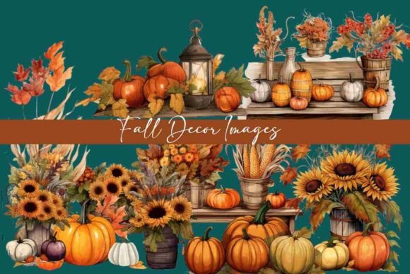 Download Fall Decor, Watercolour, Sunflowers. PNG - Fall decor Collection