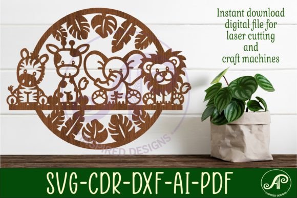 Download Safari Animal Wall Art Sign, SVG File - Animal Collection