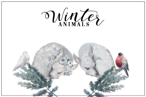 Download Winter Animals, Watercolor Cliparts Pack - Animal Collection