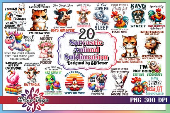 Download Sarcastic Animal Sublimation Bundle - Animal Collection
