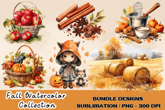 Download Watercolor Fall Decor Clipart Autumn PNG - Fall decor Collection