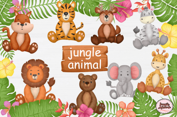 Download Watercolor Animal Jungle Clipart - Animal Collection